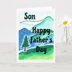 Tarjeta Hijo Día del Padre Erguido Firme y Fuerte