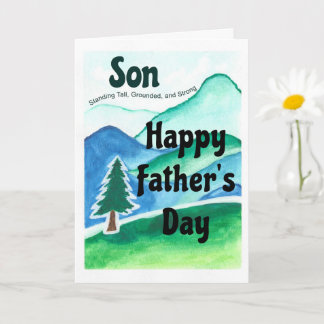 Tarjeta Hijo Día del Padre Erguido Firme y Fuerte
