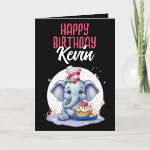 Tarjeta Hijo elefante blanco y negro lindo cumpleaños
