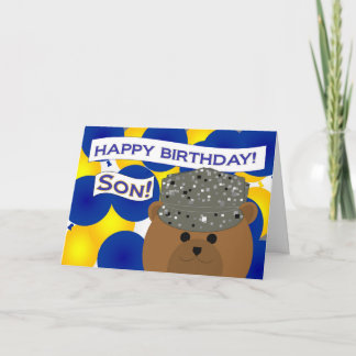 Tarjeta Hijo - ¡Feliz cumpleaños, servicio activo de la Fu