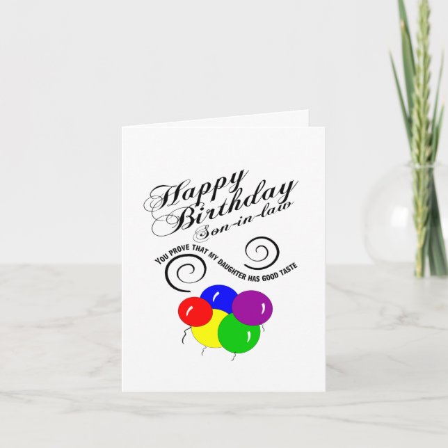 Tarjeta hijo gracioso en el cumpleaños de la ley (Anverso)