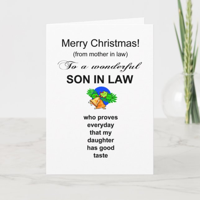 Tarjeta Hijo gracioso en Navidades de derecho (Anverso)