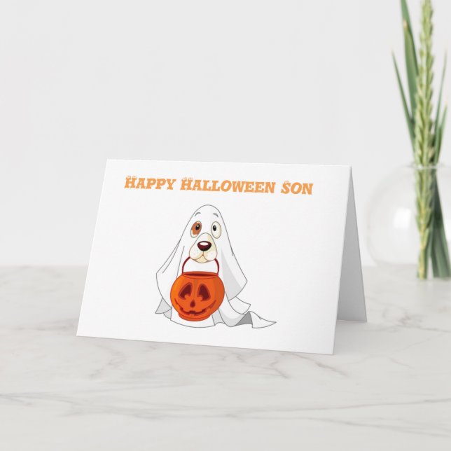 TARJETA **HIJO JOVEN** EN HALLOWEEN (Anverso)