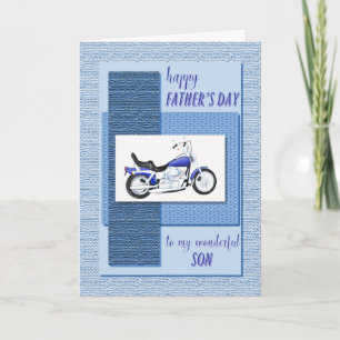 Tarjeta Hijo, moto en bicicleta Día del Padre