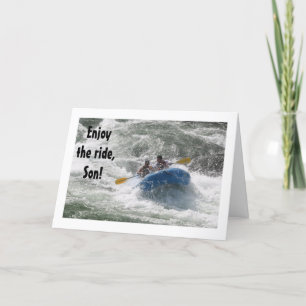 TARJETA "HIJO" RAFTERS DICE "DISFRUTE DEL VIAJE" Y TU CUMP