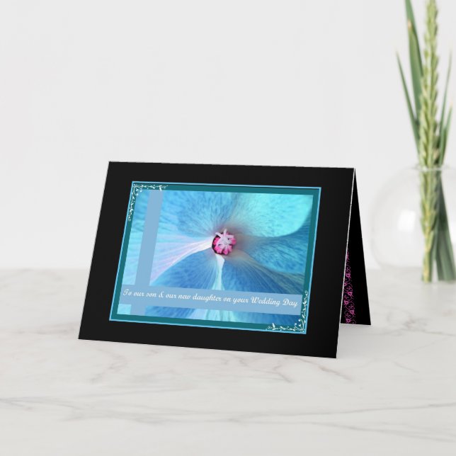 Tarjeta Hijo y hija de familia política - Boda felicitacio (Anverso)