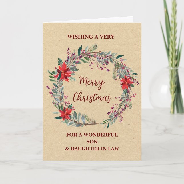 Tarjeta Hijo y hija rusas en la ley Feliz Navidad (Anverso)