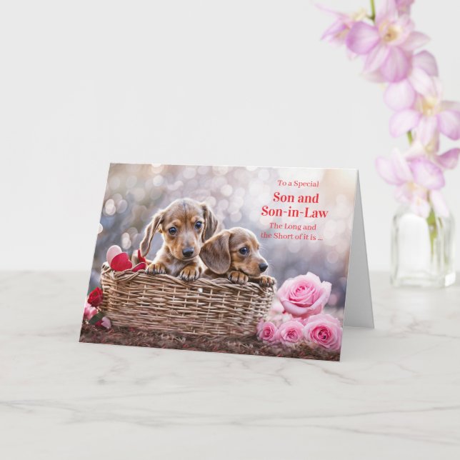 Tarjeta Hijo y yerno Feliz San Valentín (Orquídea)