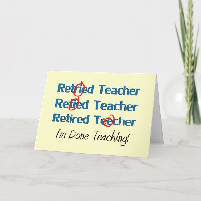 Tarjeta Hilarous retiró los regalos del profesor (Anverso)
