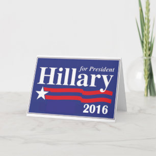 Tarjeta Hillary Clinton para el presidente 2016