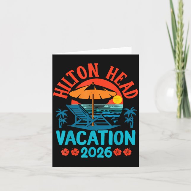 Tarjeta Hilton Head South Carolina 2026 Family Vacation Be (Anverso)