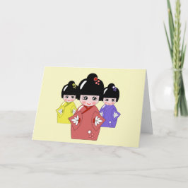 Tarjeta Hinamatsuri, el Día del Chica, Festival de la Muñe