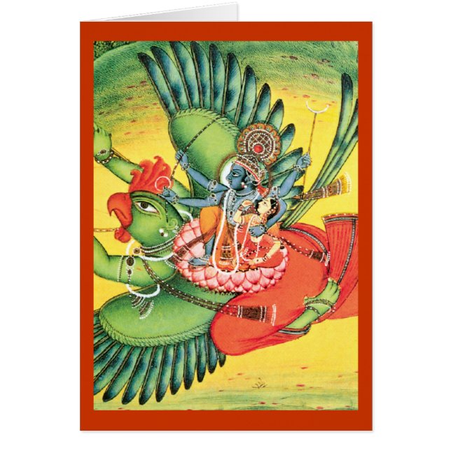 Tarjeta hindú azul del arte de dios de Vishnu (Frente)