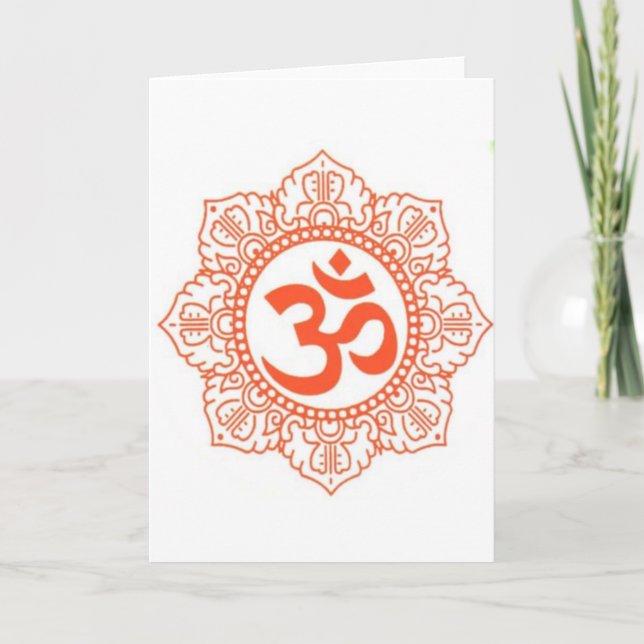 TARJETA HINDU - BUDDHA SÍMBOLOS OM, OHM (Anverso)