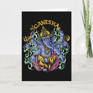 Tarjeta Hindu Ganesha Dios Elefante Espiritual Yoga Medita