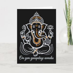 Tarjeta Hindu Ganesha Puja Dios Elefante India Meditación