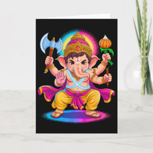 Tarjeta Hindu Ganesha Puja Dios Elefante India Meditación