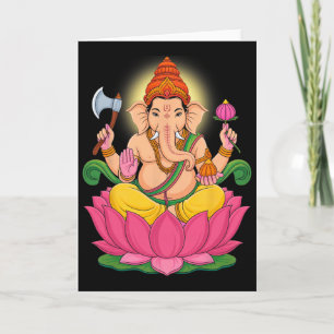 Tarjeta Hindu Ganesha Puja Dios Elefante India Meditación