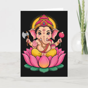 Tarjeta Hindu Ganesha Puja Dios Elefante India Meditación