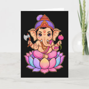Tarjeta Hindu Ganesha Puja Dios Elefante India Meditación