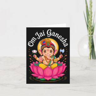 Tarjeta Hindu Ganesha Puja Elephant God India Meditación Y