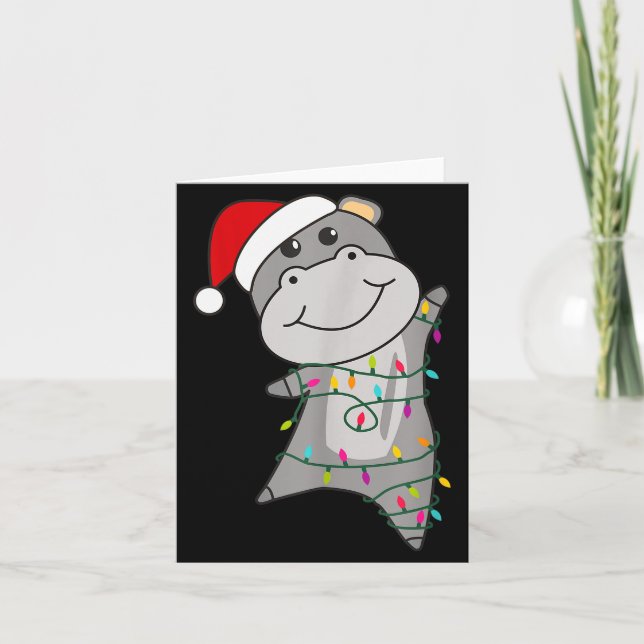 Tarjeta Hip Happy Christmas Fairy Lights Sweet Animals Hip (Anverso)