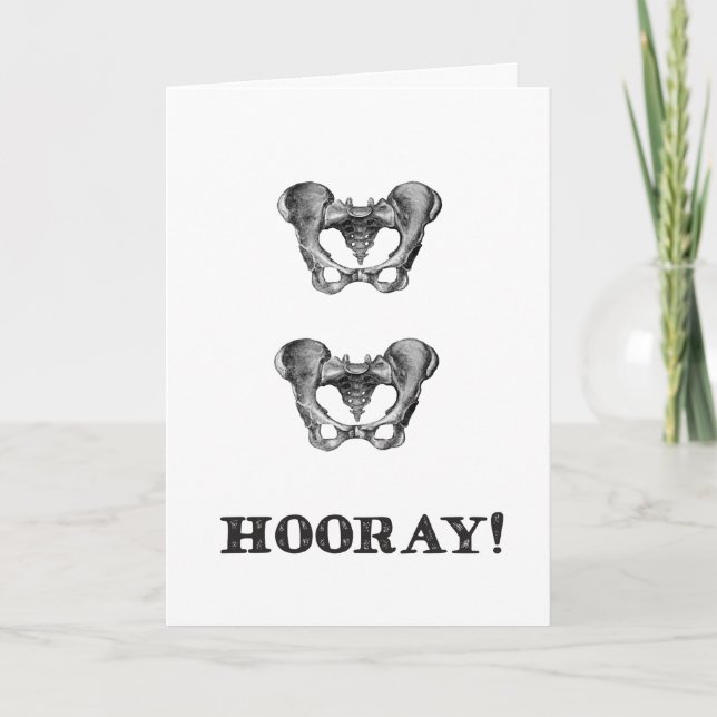 Tarjeta Hip Hip Hurra Mensaje de Anatomía (Anverso)