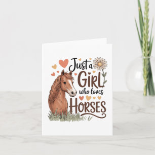 Tarjeta Hípica De Mujeres Chicas - Sólo Una Chica Que Ama