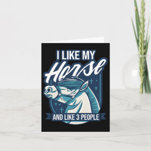 Tarjeta Hípica - Me Gusta Mi Caballo Y Campeón; 3 Personas