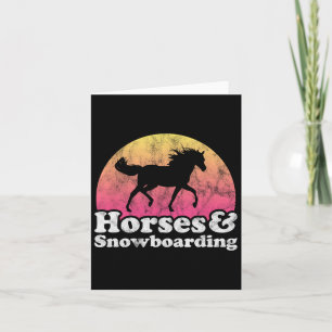 Tarjeta Hípicas Y Snowboard Mujeres O Chicas Caballos Snow