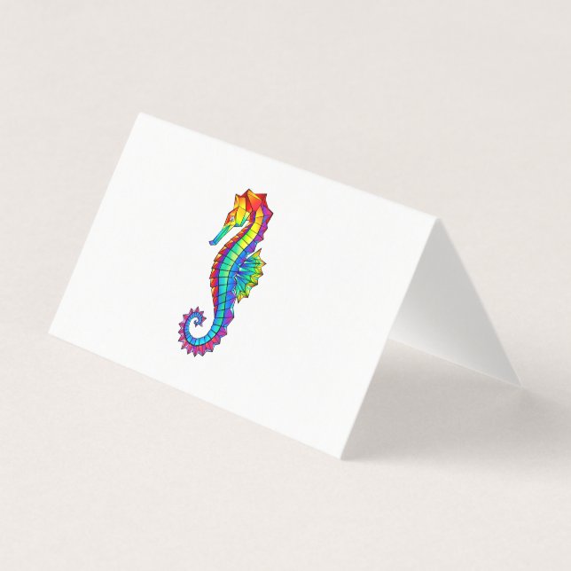 Tarjeta Hipoahoría marino poligonal arcoiris (Anverso)