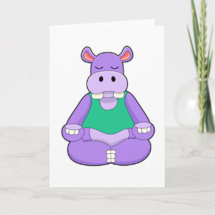 Tarjeta Hipopótamo en yoga sentado