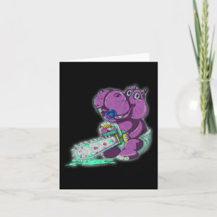 Tarjeta Hipopótamo espeluznante Vaporwave aterrador Animal