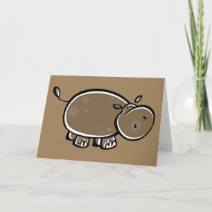 Tarjeta Hipopótamo feliz del dibujo animado
