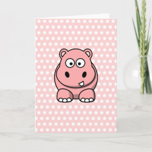 Tarjeta Hipopótamo Rosa Lindo