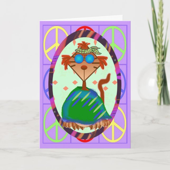 Tarjeta Hippie Belated Birthday (Anverso)