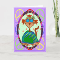 Tarjeta Hippie Belated Birthday