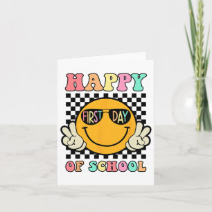 Tarjeta Hippie Feliz Primer Día Escolar Para Niños Maestro