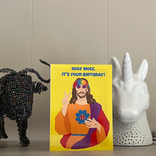 Tarjeta Hippie Jesús Personalizado Mensaje Cumpleaños (Subido por el creador)