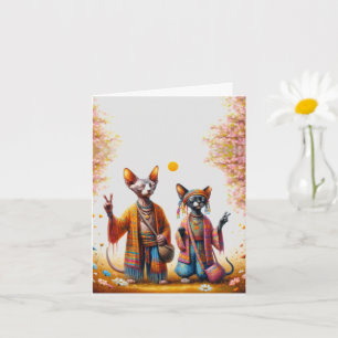 Tarjeta Hippie Sphynx Cat