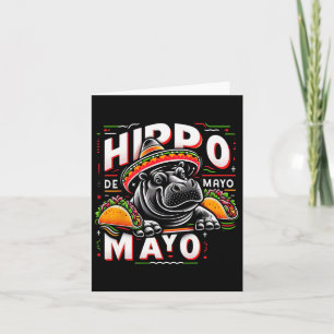 Tarjeta Hippo Cinco De Mayo Funny México Hippopótamo Funn
