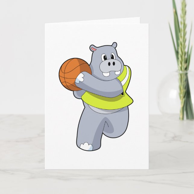 Tarjeta Hippo como jugador de baloncesto con baloncesto.PN (Anverso)