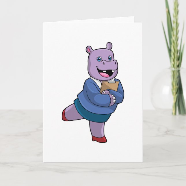 Tarjeta Hippo como secretario con Notepad (Anverso)