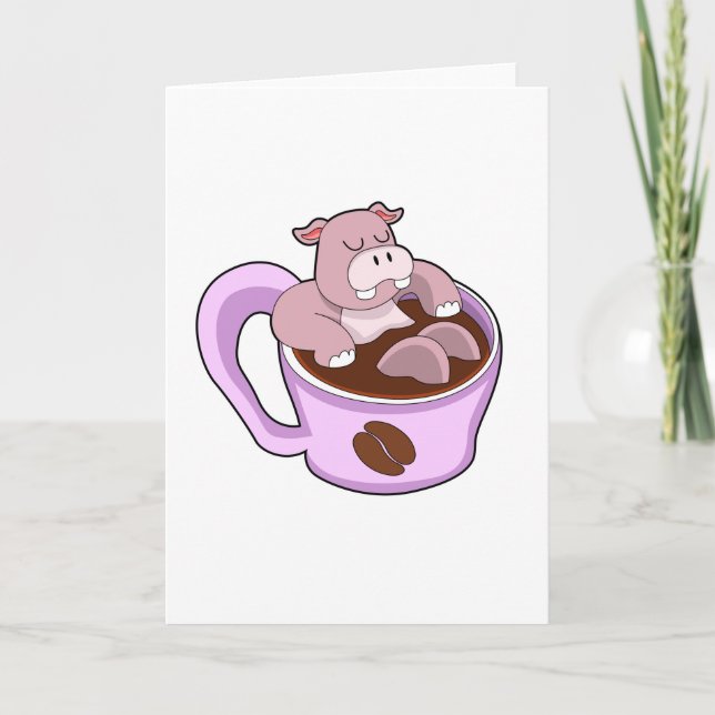 Tarjeta Hippo con Copa de Café (Anverso)