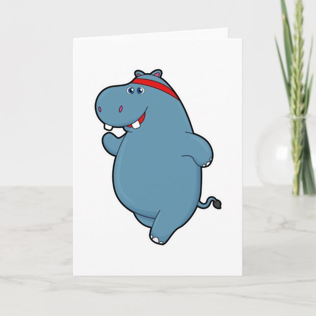 Tarjeta Hippo en carrera con la cabeza (Anverso)