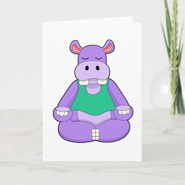 Tarjeta Hippo en el yoga sentado (Anverso)