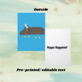 Tarjeta Hippo Happens se traduce como Hipopótamo Sucede
