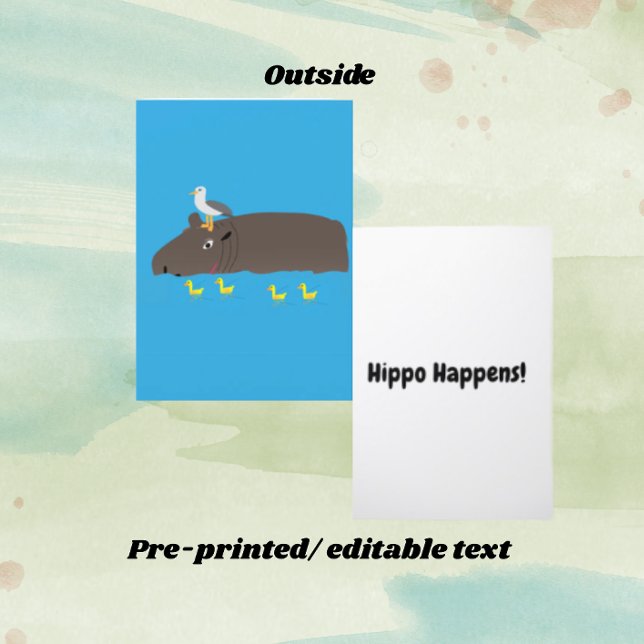Tarjeta Hippo Happens se traduce como Hipopótamo Sucede (Subido por el creador)