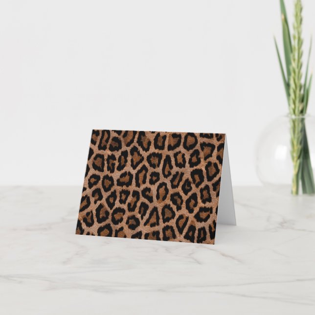 Tarjeta Hipster Girly Brown Black Leopard Animal Print (Anverso)