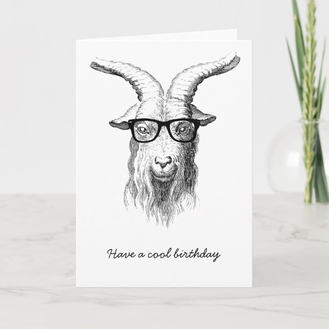 Tarjeta Hipster Goat (Anverso)